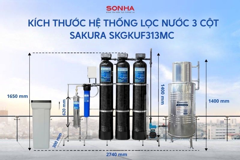 K&iacute;ch thước hệ thống lọc nước giếng khoan SKGKUF313MC