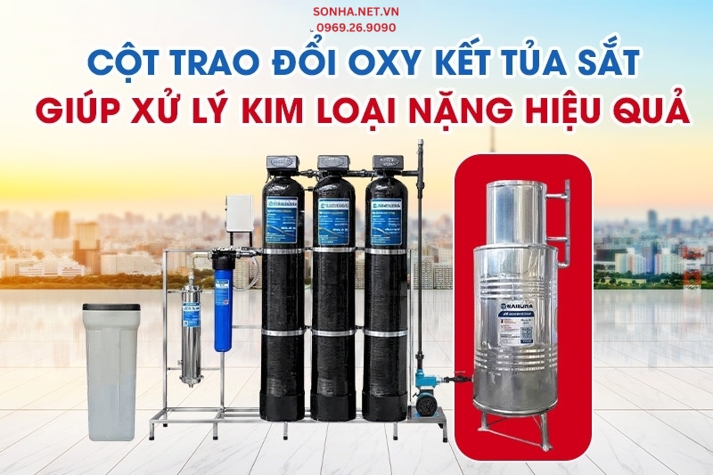 Lọc tổng giếng khoan Sakura SKGKUF313MC trang bị cột oxy kết tủa sắt
