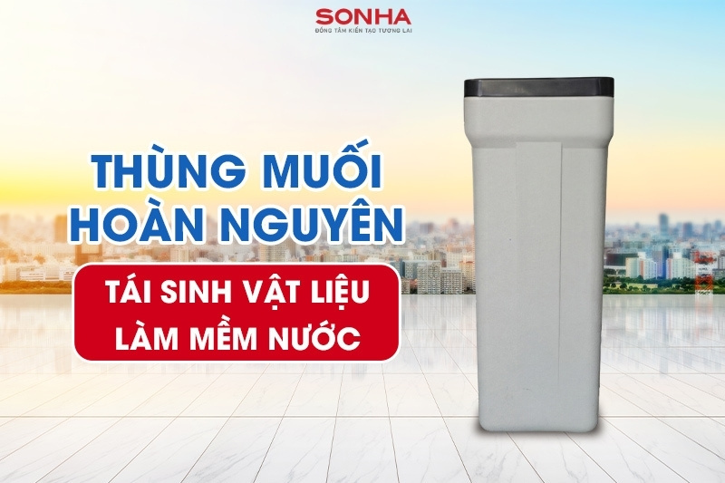 Bộ lọc nước giếng khoan SKGKUF313MC được trang bị th&ugrave;ng muối ho&agrave;n nguy&ecirc;n