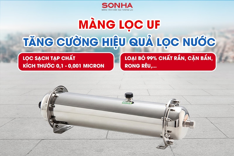 Lọc tổng 3 cột inox Sakura SKGKUF313MI trang bị m&agrave;ng si&ecirc;u lọc UF