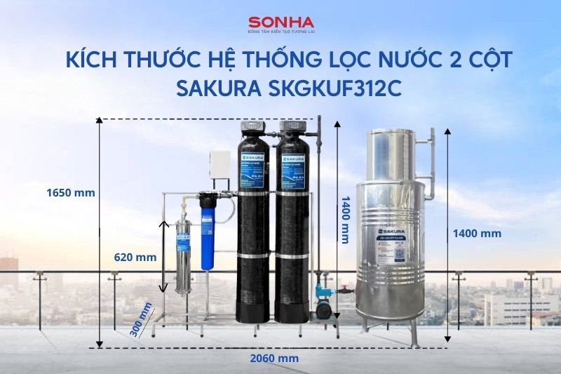 K&iacute;ch thước hệ thống lọc nước giếng khoan SKGKUF312C