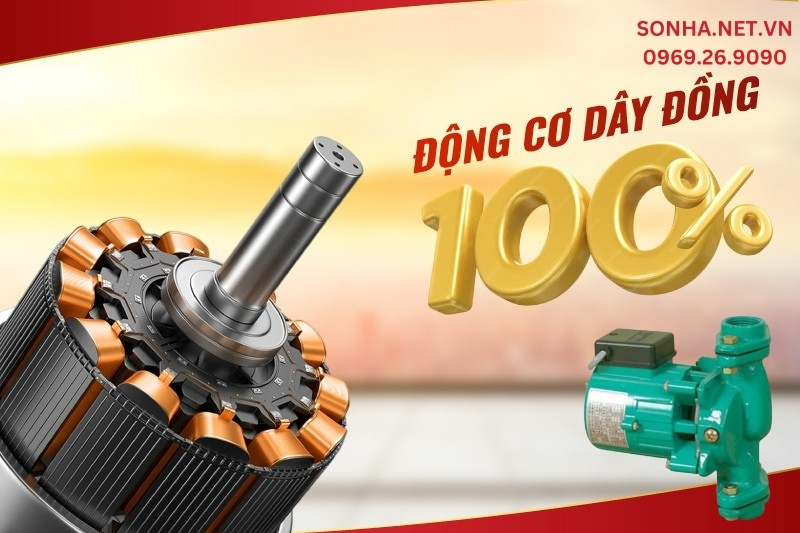 Máy bơm hồi nước nóng Wilo PH 401E (400W) có động cơ quấn dây đồng