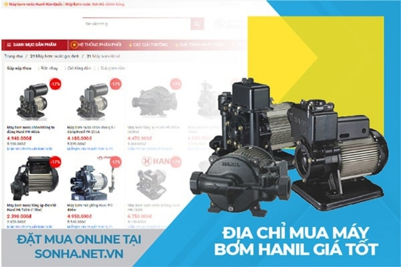 Sonha.net.vn địa điểm mua máy bơm nước Hanil chính hãng, giá tốt trên thị trường
