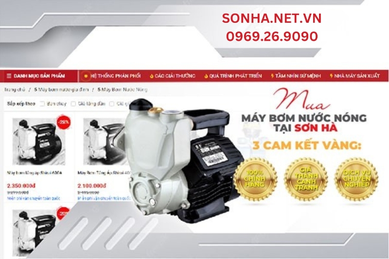 Sonha.net.vn đảm bảo 3 cam kết tới khách hàng khi mua máy bơm nước nóng
