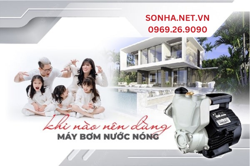Máy bơm nước nóng để tăng áp lực các thiết bị sử dụng nước nóng trong gia đình, chế biến thực phẩm