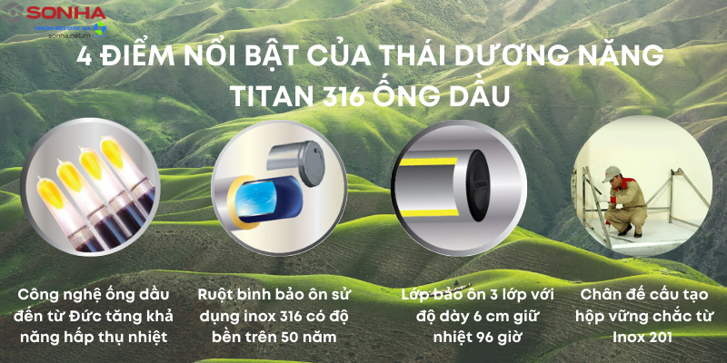 thái dương năng titan ống dầu