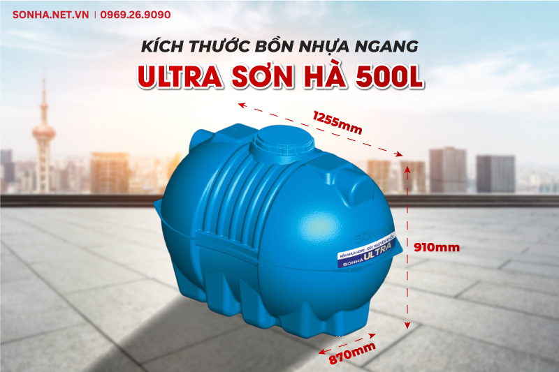 Th&ocirc;ng số kỹ thuật bồn nhựa Sơn H&agrave; BNDUN0500