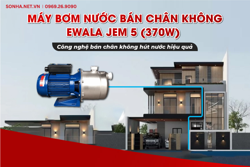 C&ocirc;ng nghệ hiện đại của m&aacute;y bơm ly t&acirc;m tự mồi Ewala JEM 5 (370W)