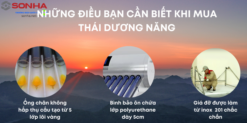 thái dương năng sơn hà 180 lít ống dầu