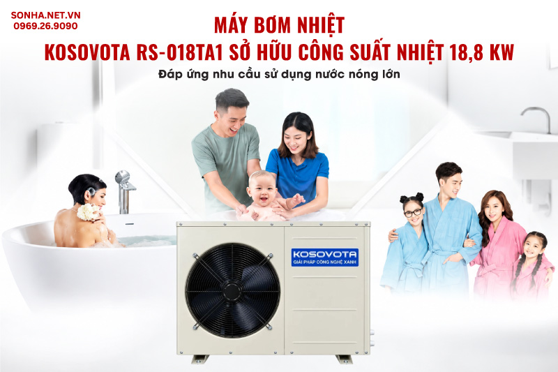 Máy bơm nhiệt thương mại Kosovota RS-018TA1 công suất nhiệt 18.8Kw