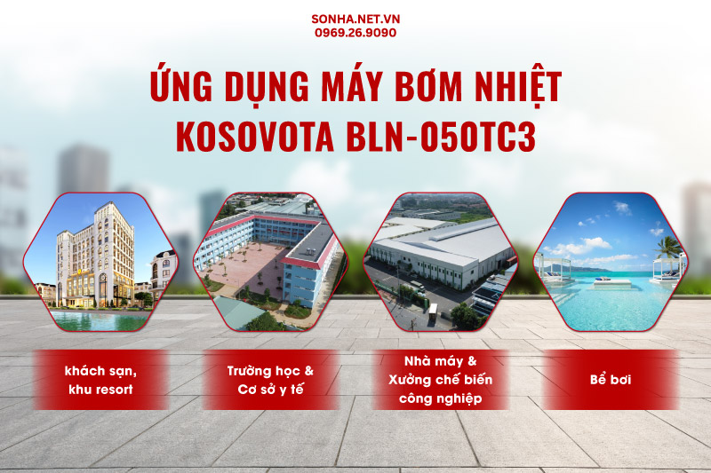 Ứng dụng thực tế m&aacute;y bơm nhiệt Kosovota BLN-050TC3