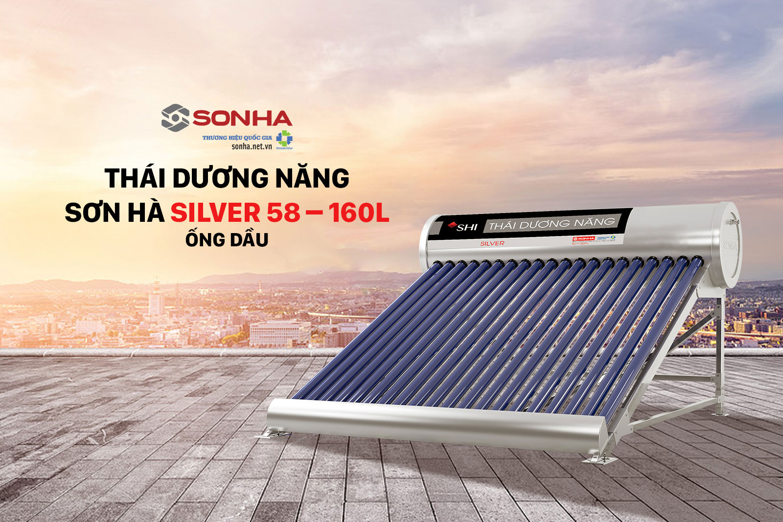 Thái Dương Năng Sơn Hà SILVER 58 – 160L Ống Dầu 