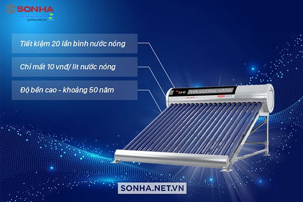 Lợi ích kinh tế thái dương năng ống dầu Silver Sơn Hà F58 240L