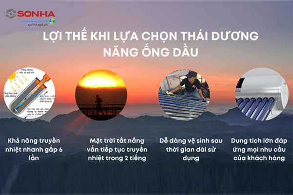 Lợi thế khi sử dụng thái dương năng ống dầu