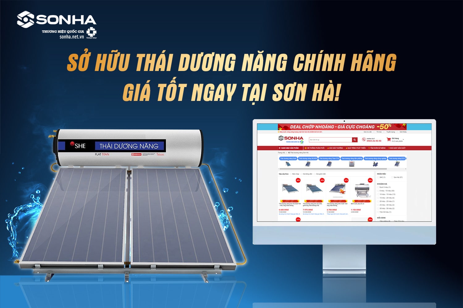 Quy trình mua hàng thái dương năng 300 lít Flat Gold tấm phẳng