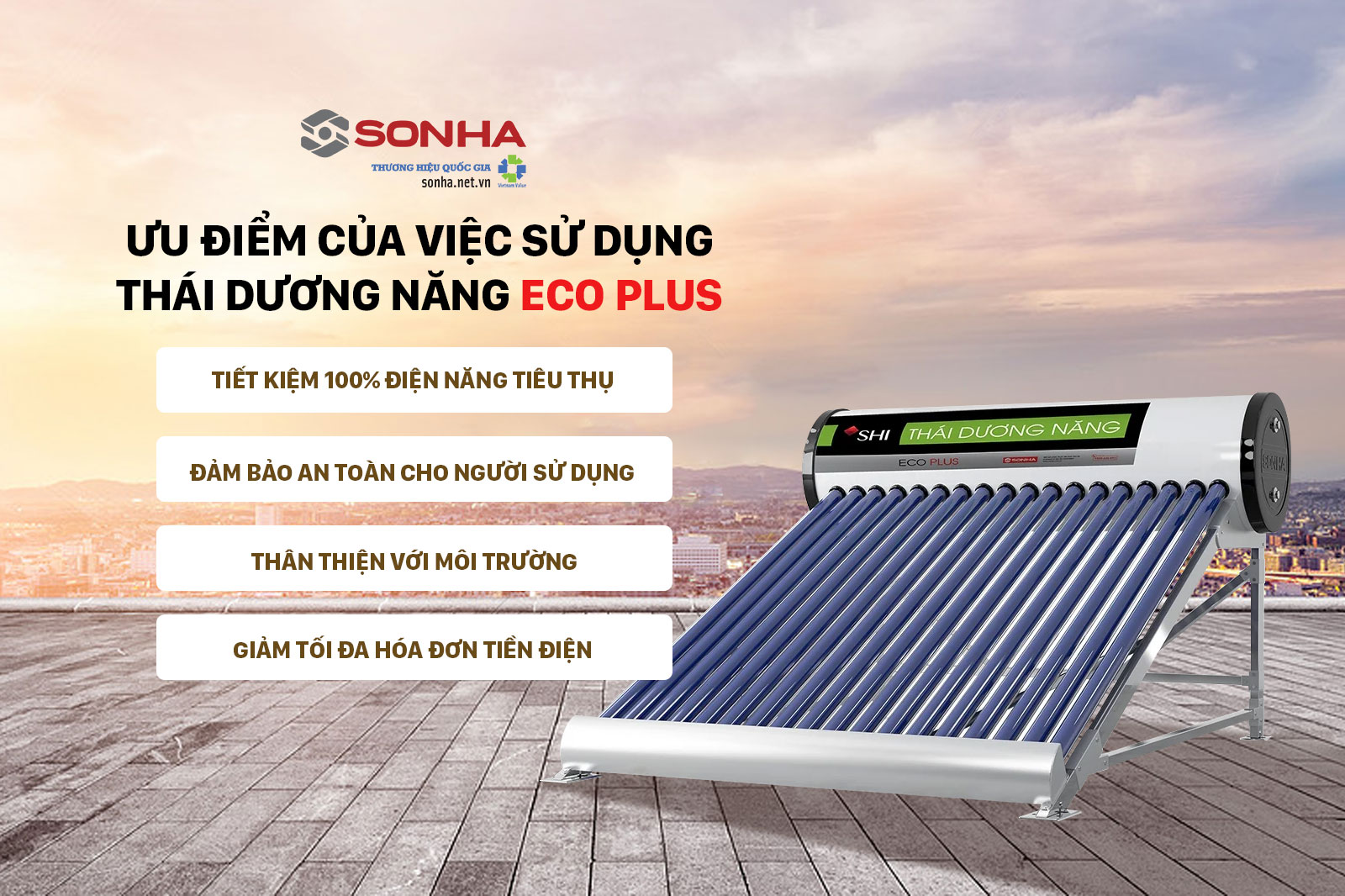 Ưu điểm của việc sử dụng thái dương năng Eco Plus