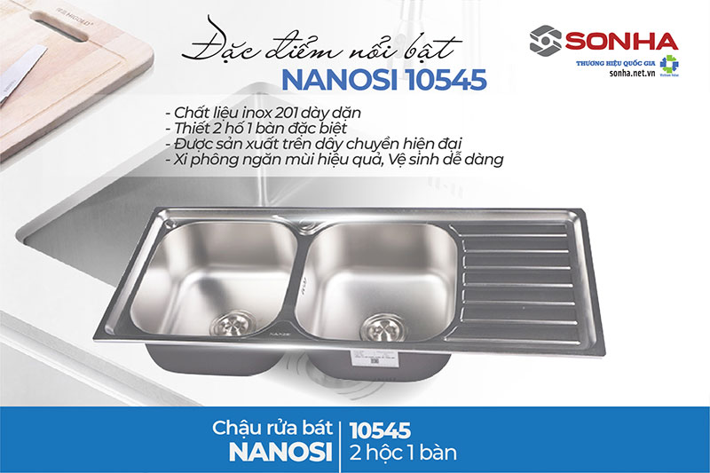 Ưu điểm chậu rửa bát inox Nanosi 10545