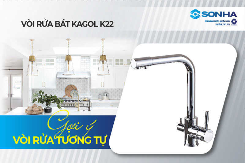 Bồn rửa chén inox 2 ngăn Nanosi 7843C và vòi Kagol K22