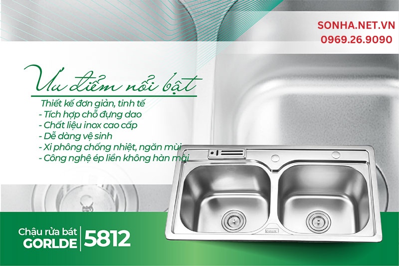 6 ưu điểm vượt trội chậu Gorlde 5812