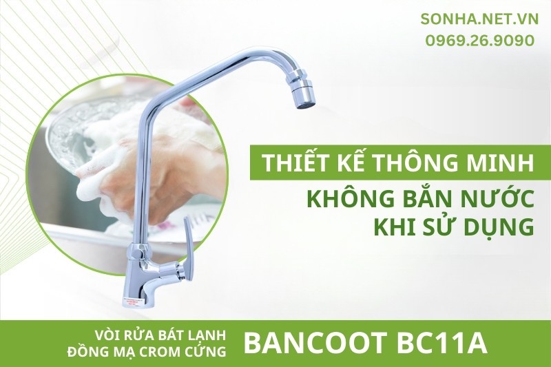 Đầu vòi Bancoot BC11A thiết kế chống bắn nước hiệu quả