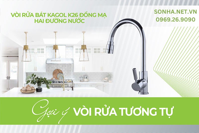 Vòi rửa bát Kagol K26 thiết kế tiện ích, tối ưu sử dụng