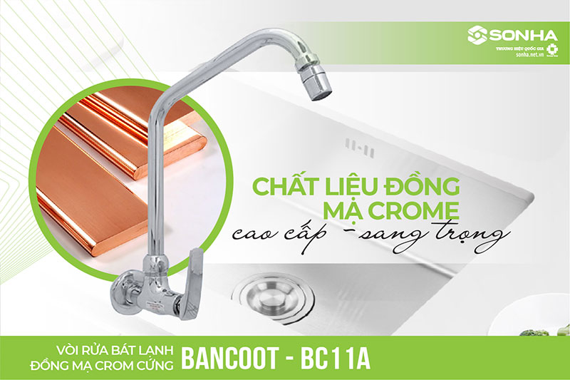 Vòi Bancoot BC11A làm từ đồng mạ crom cao cấp