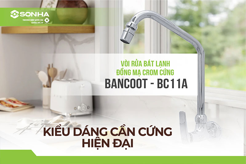 Vòi Bancoot BC11A kiểu dáng cần cứng linh hoạt sử dụng