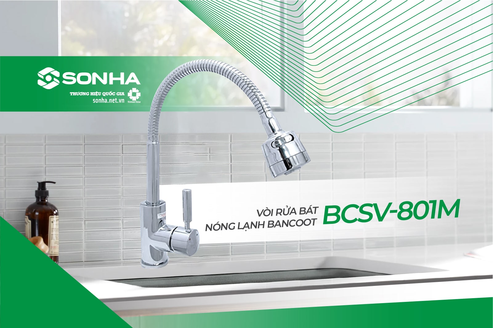 Vòi rửa bát nóng lạnh BANCOOT BCSV-801M