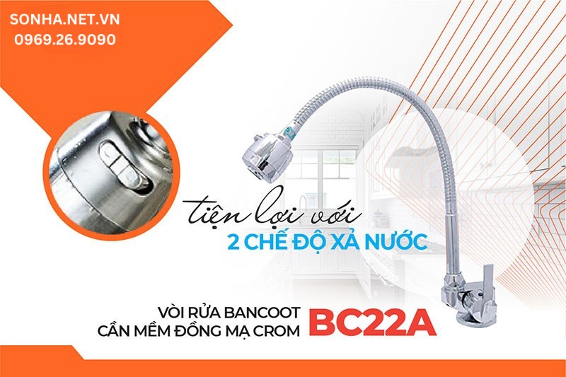 Vòi Bancoot BC22A 2 chế độ xả nước tiện lợi