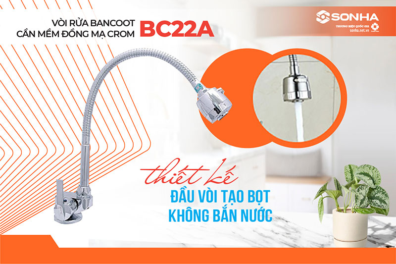 Vòi rửa Bancoot BC 22A thiết kế thông minh