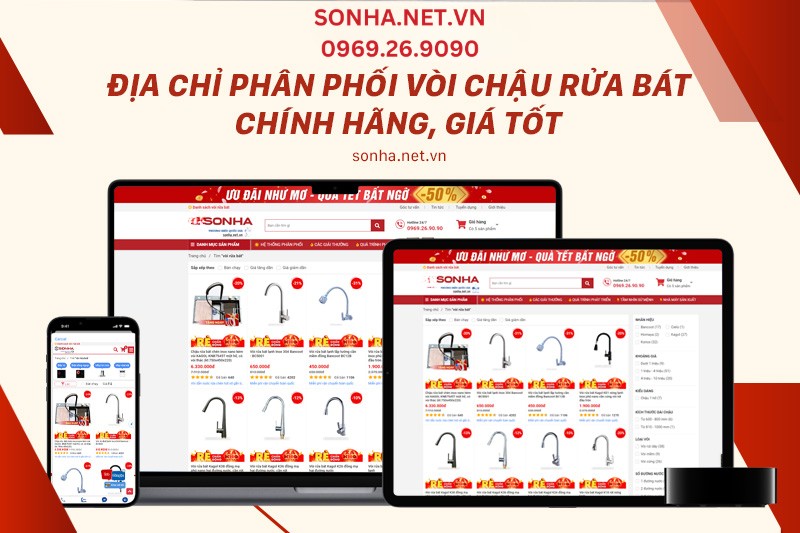 Địa chỉ mua vòi rửa chén chính hãng giá ưu đãi nhất