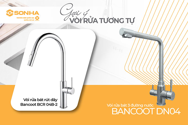 Vòi rửa chén 2 đường nước Bancoot BCR 04B-2