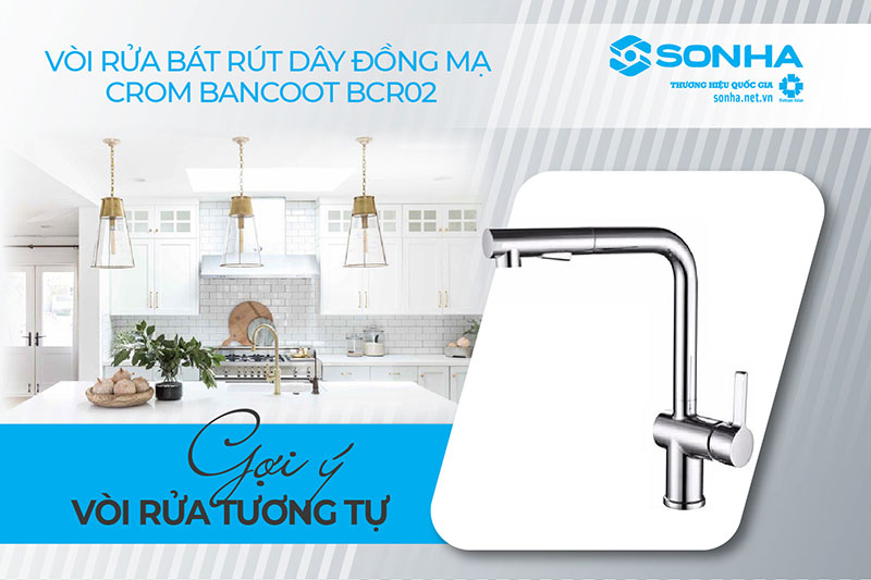 Vòi rửa bát rút dây nóng lạnh Bancoot BCR02 