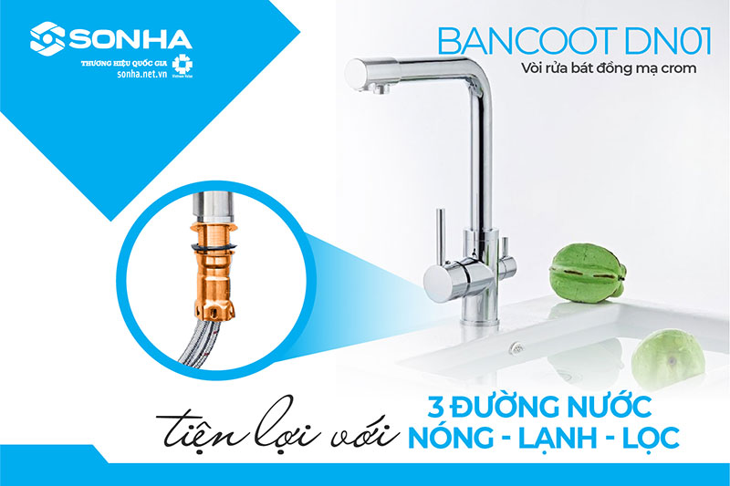 Vòi Bancoot DN01 tiện lợi với 3 chế độ nước linh hoạt