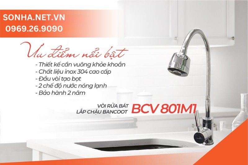 Ưu điểm của vòi rửa bát Bancoot BCV 801M1