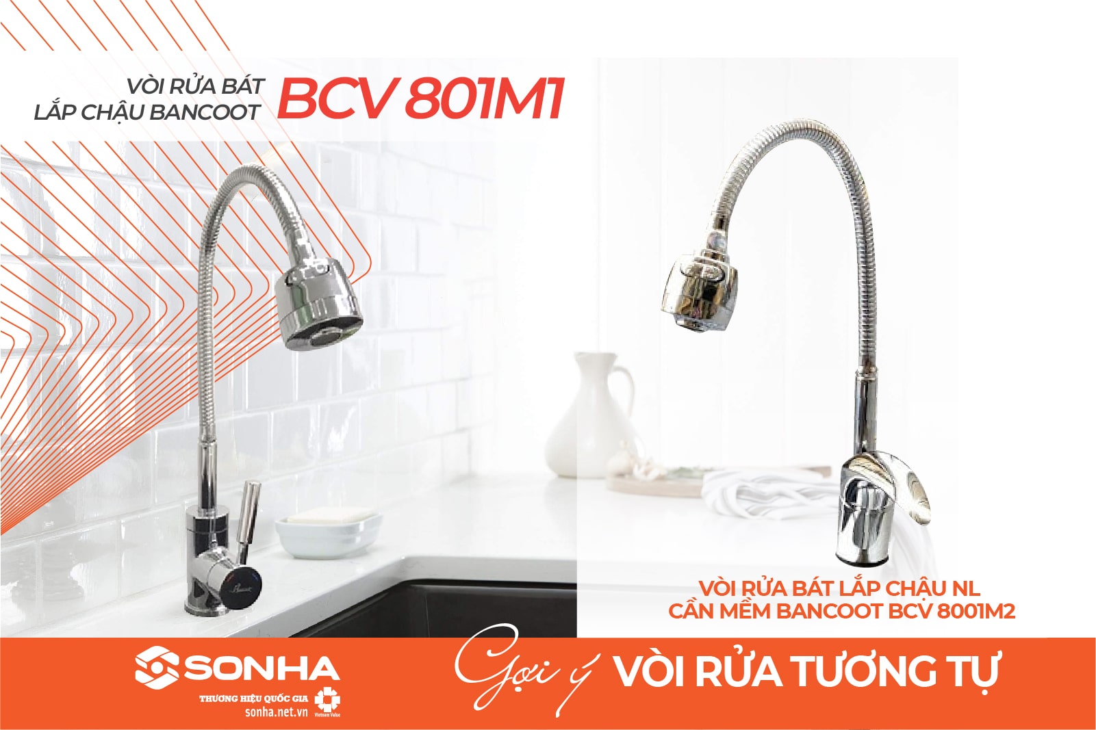 Vòi rửa bát Bancoot BCV 8001M2