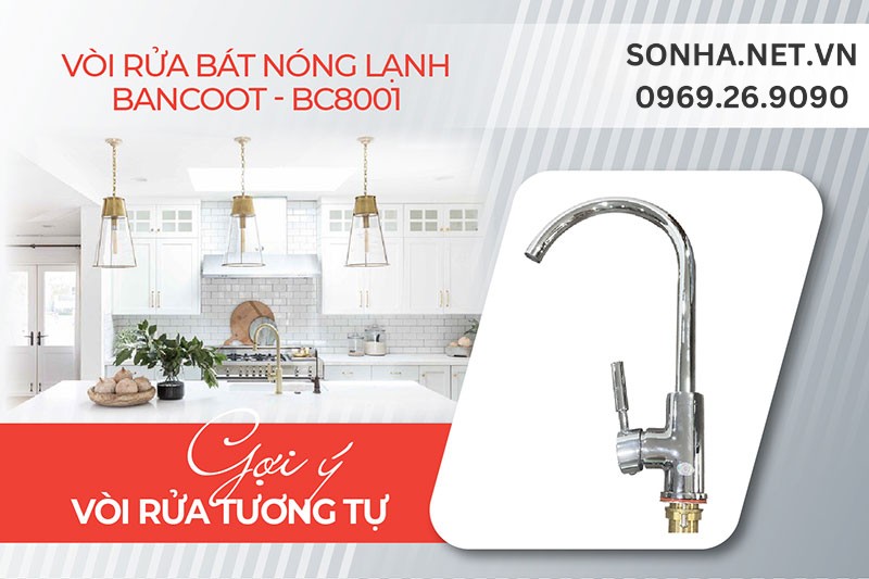 V&ograve;i rửa b&aacute;t n&oacute;ng lạnh Bancoot BC8001 thẩm mỹ cao, tiết kiệm nước