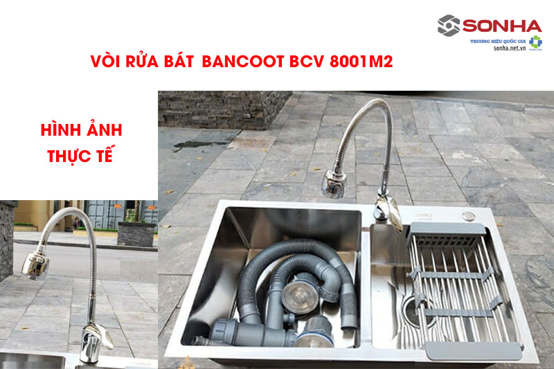 Hình ảnh thực tế vòi chậu rửa bát Bancoot BCV 8001M2