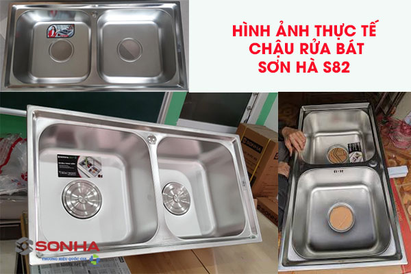 Hình ảnh thực tế chậu rửa bát Sơn Hà S82