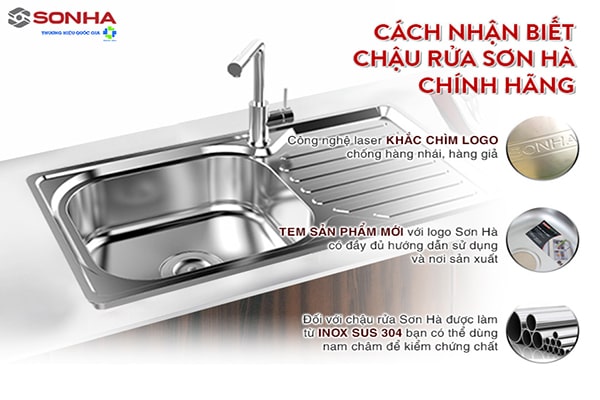 Cách nhận biết chậu rửa bát Sơn Hà S79 chính hãng