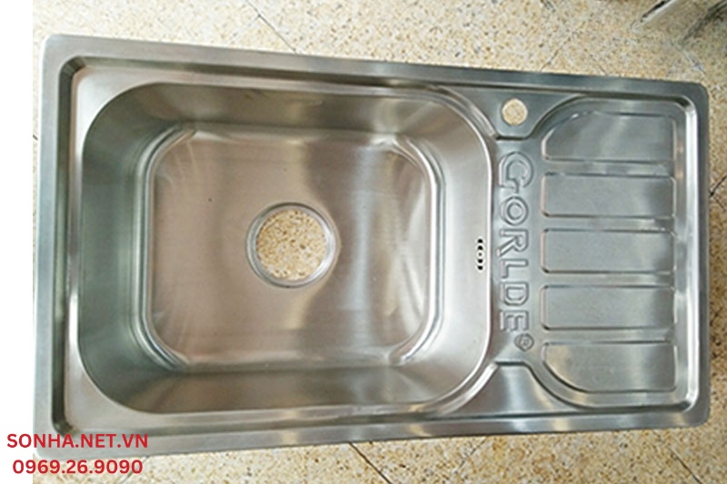 Hình ảnh thực tế lắp bồn rửa chén đơn Gorlde GD 927