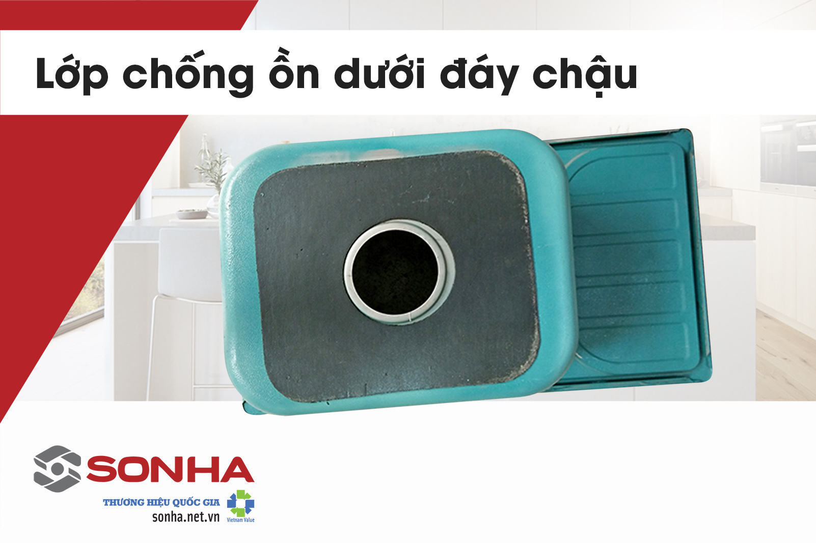 Thiết kế lớp chống ồn dưới đáy chậu