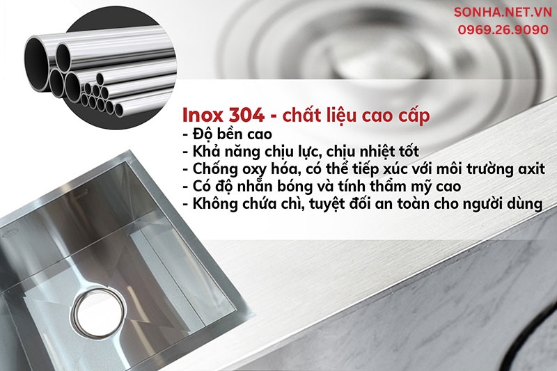 Chậu Gorlde G8 làm từ inox 304 có 5 ưu điểm nổi bật