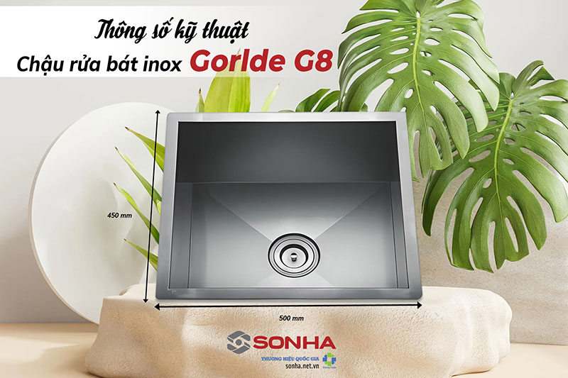 Thông số kỹ thuật chậu Gorlde G8