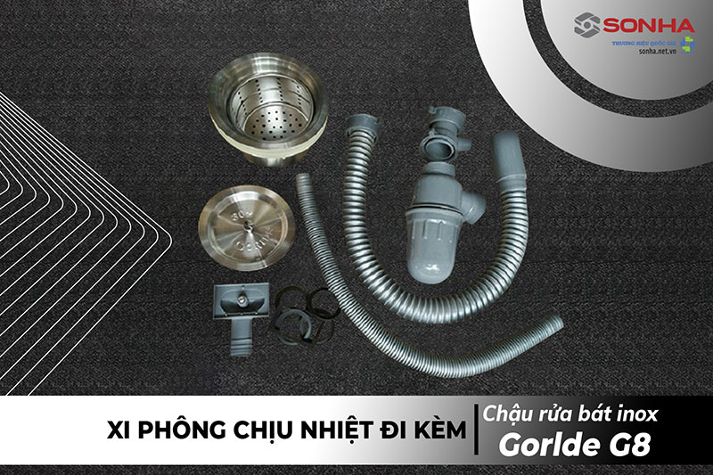 Xi phông chậu rửa bát Gorlde G8