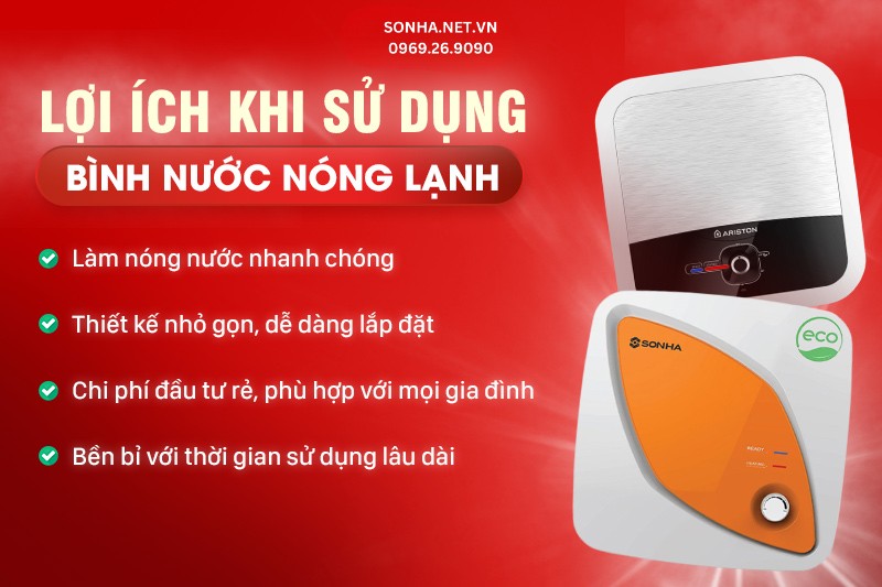 Lợi ích khi sử dụng bình chứa nước nóng lạnh chạy điện
