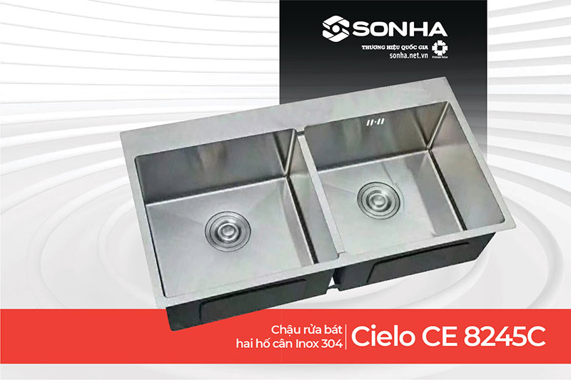 Chậu hai hố cân Cielo CE 8245C