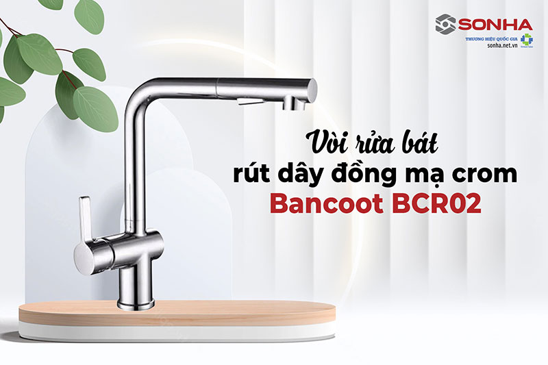 Sử dụng vòi rửa bát Bancoot BCR02 cùng chậu Nanosi NS-8245C