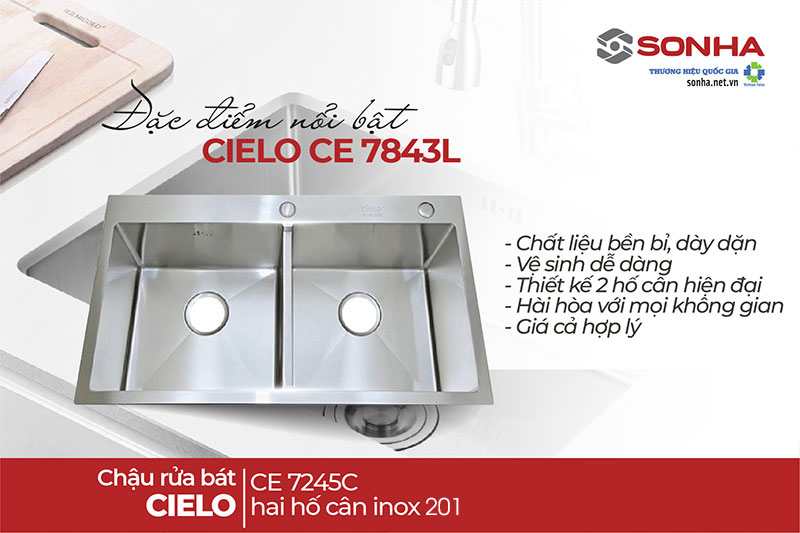 5 ưu điểm vượt trội chậu rửa chén Cielo CE 7245C 