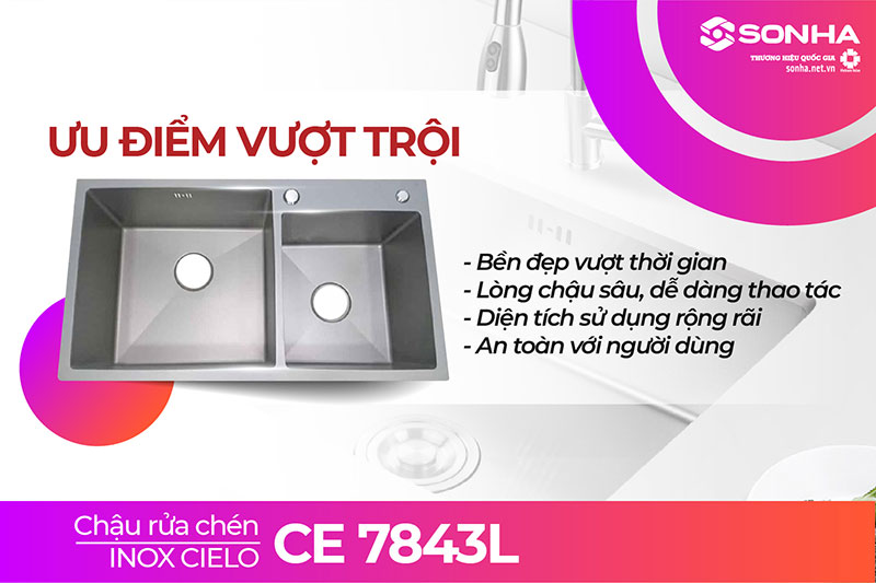 Ưu điểm chậu Cielo CE 7843L